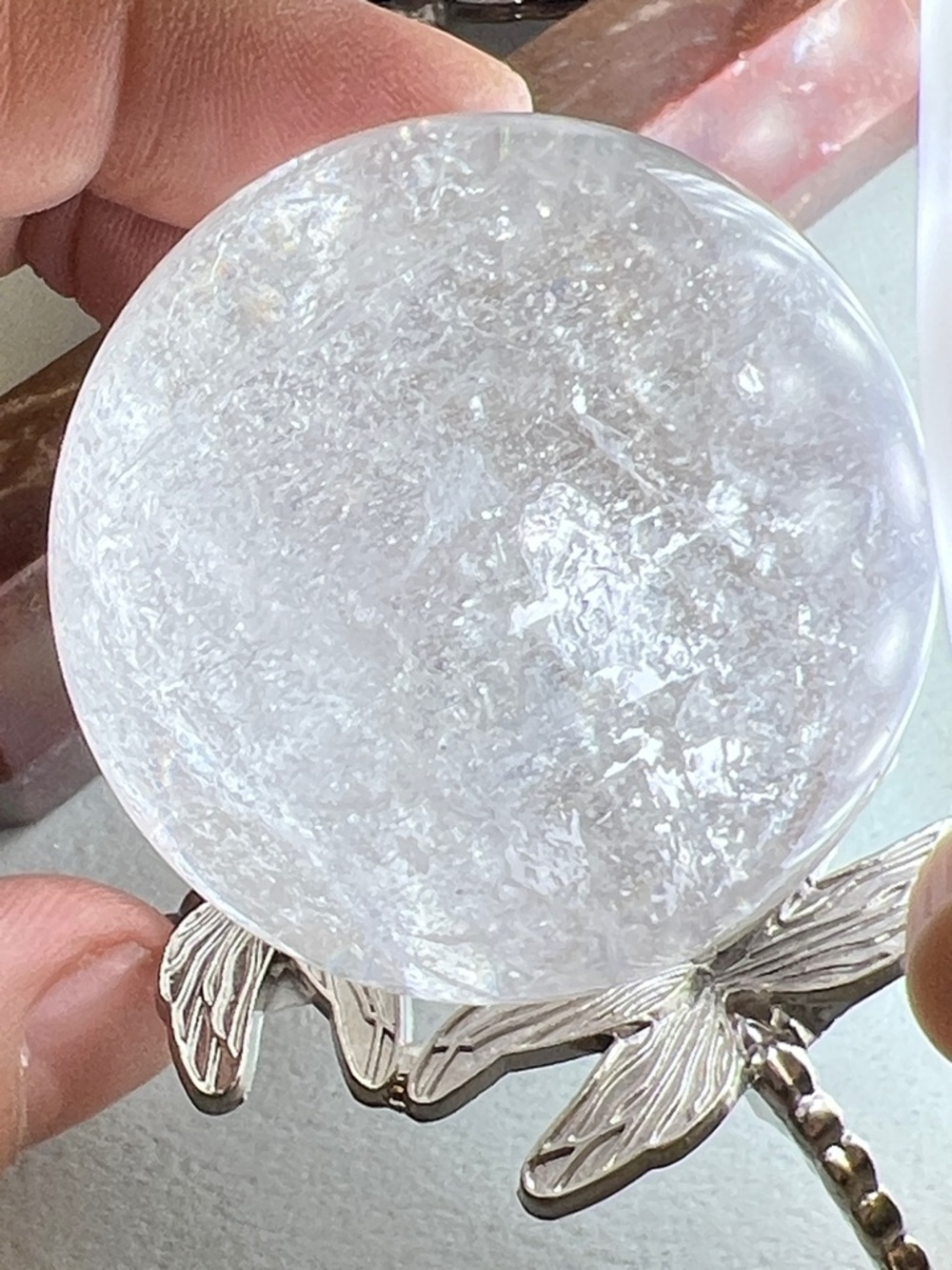 1.5” Quartz Crystal Sphere on Metal Stand
